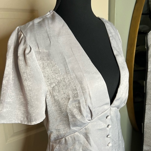 HYFVE Elegant silver-gray Blouse with side zipper - Picture 2 of 6